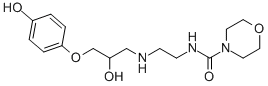 N-[2-[[2-ヒドロキシ-3-(4-ヒドロキシフェノキシ)プロピル]アミノ]エチル]-4-モルホリンカルボアミド·0.5[(E)-2-ブテン二酸] 化学構造式