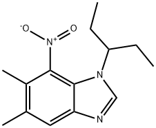 1-(1-乙基丙基)-5,6-二甲基-7-硝基-1H-苯并咪唑, 73215-11-9, 结构式