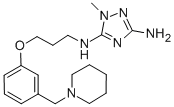 1-メチル-N'-[3-[3-(1-ピペリジニルメチル)フェノキシ]プロピル]-1H-1,2,4-トリアゾール-3,5-ジアミン 化学構造式