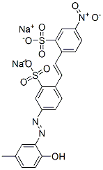 disodium 5-[(2-hydroxy-5-methylphenyl)azo]-2-[2-(4-nitro-2-sulphonatophenyl)vinyl]benzenesulphonate 结构式