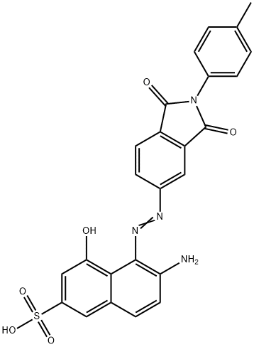 6-Amino-5-[[[2,3-dihydro-2-(4-methylphenyl)-1,3-dioxo-1H-isoindol]-5-yl]azo]-4-hydroxy-2-naphthalenesulfonic acid 结构式