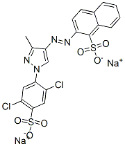2-[[1-(2,5-ジクロロ-4-スルホフェニル)-3-メチル-1H-ピラゾール-4-イル]アゾ]-1-ナフタレンスルホン酸二ナトリウム 化学構造式
