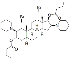 3 alpha,17 beta-dibutyryloxy-2 beta,16 beta-dipiperidino-5 alpha-androstane dimethobromide 结构式