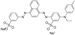 disodium 5-[ethyltolylamino]-2-[[4-[(3-sulphonatophenyl)azo]-1-naphthyl]azo]benzenesulphonate Structure