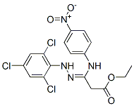 3-[(4-ニトロフェニル)アミノ]-3-[2-(2,4,6-トリクロロフェニル)ヒドラゾノ]プロパン酸エチル 化学構造式