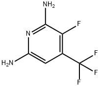2,6-ジアミノ-3-フルオロ-4-(トリフルオロメチル)ピリジン 化学構造式