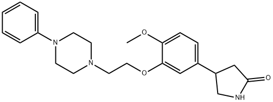 4-[4-methoxy-3-[2-(4-phenyl-1-piperazinyl)ethoxy]phenyl]pyrrolidin-2-one Struktur