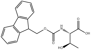 N-[(9H-フルオレン-9-イルメトキシ)カルボニル]-L-トレオニン一水和物 化学構造式