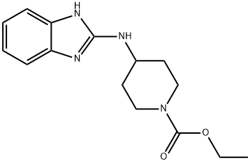 4-[(1H-ベンゾイミダゾール-2-イル)アミノ]-1-ピペリジンカルボン酸エチル 化学構造式