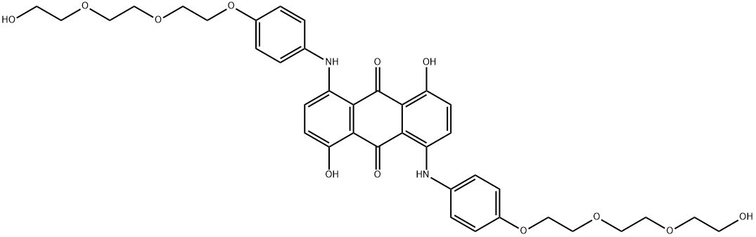 1,5-ジヒドロキシ-4,8-ビス[[4-[2-[2-(2-ヒドロキシエトキシ)エトキシ]エトキシ]フェニル]アミノ]-9,10-アントラキノン 化学構造式