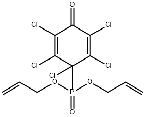 2,3,4,5,6-ペンタクロロ-4-[ジ(アリルオキシ)ホスフィニル]-2,5-シクロヘキサジエン-1-オン 化学構造式