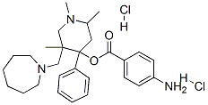 [5-(azepan-1-ylmethyl)-1,2,5-trimethyl-4-phenyl-4-piperidyl] 4-aminobe nzoate dihydrochloride Struktur