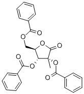 2,3,5-Tri-O-benzoyl-2-C-methyl-D-ribonic acid-1,4-lactone Structure