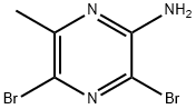 2-アミノ-3,5-ジブロモ-6-メチルピラジン 化学構造式