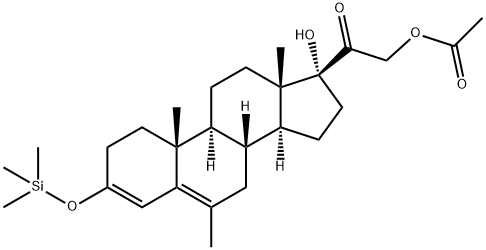 21-アセトキシ-17-ヒドロキシ-6-メチル-3-[(トリメチルシリル)オキシ]プレグナ-3,5-ジエン-20-オン 化学構造式