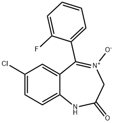 7-氯-5-(2-氟苯基)-2-氧亚基-2,3-二氢-1H-苯并[E][1,4]二氮杂卓 4-氧化, 7435-12-3, 结构式