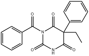 5-エチル-1-ベンゾイル-5-フェニルバルビツル酸 化学構造式