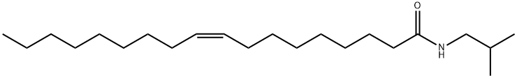 (Z)-N-イソブチル-9-オクタデセンアミド 化学構造式