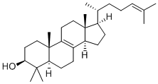 30-ノルラノスタ-8,24-ジエン-3β-オール 化学構造式