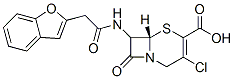 (6R)-7α-[(2-ベンゾフラニルアセチル)アミノ]-3-クロロ-8-オキソ-5-チア-1-アザビシクロ[4.2.0]オクタ-2-エン-2-カルボン酸 化学構造式