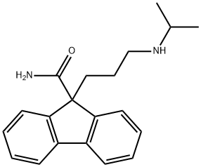 9-[3-[(1-メチルエチル)アミノ]プロピル]-9H-フルオレン-9-カルボアミド 化学構造式
