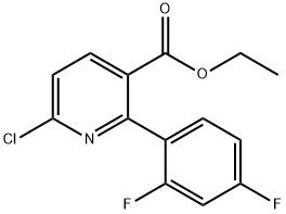 2-(2,4-二氟苯基)-6-氯吡啶-3-羧酸乙酯 结构式