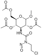 1-(2-Chloroethyl)-3-(3-deoxy-1-O-methyl-2,4,6-tri-O-acetyl-D-glucopyra nos-3-yl)-1-nitrosourea Structure