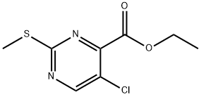 ETHYL 5-CHLORO-2-(METHYLTHIO)PYRIMIDINE-4-CARBOXYLATE Structure