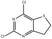 2,4-ジクロロ-6,7-ジヒドロチエノ[3,2-D]ピリミジン 化学構造式
