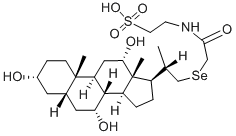 2-[[[[(20S)-3α,7α,12α-トリヒドロキシ-20-メチル-5β-プレグナン-21-イル]セレノ]アセチル]アミノ]エタンスルホン酸 化学構造式