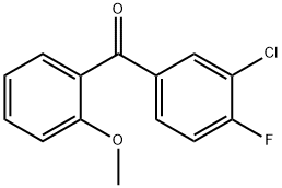 3-クロロ-4-フルオロ-2'-メトキシベンゾフェノン 化学構造式