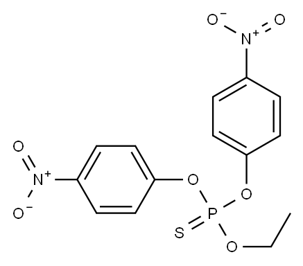 チオりん酸O-エチルO,O-ビス(p-ニトロフェニル) 化学構造式