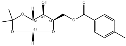 1,2-O-イソプロピリデン-5-O-(4-メチルベンゾイル)-Α-D-キシロフラノース 化学構造式