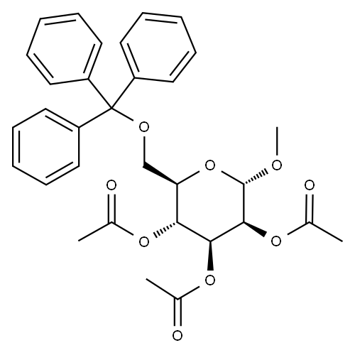 Methyl-6-O-trityl-2,3,4-tri-O-acetyl-α-D-mannopyranoside Struktur