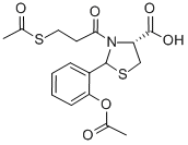 (4R)-2-(2-Acetoxyphenyl)-3-(S-acetyl-3-mercaptopropanoyl)-4-thiazolidi necarboxylic acid Structure