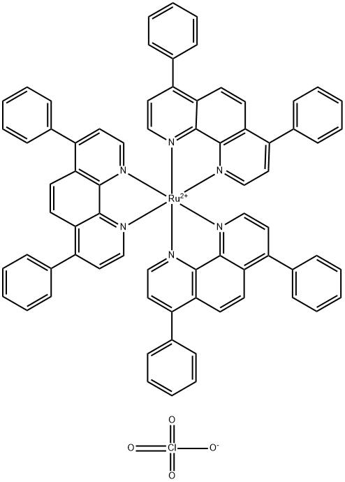 三(4,7-苯基-1,10-邻二氮杂菲)钌(II)二(酯) , 75213-31-9, 结构式