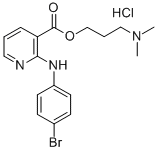3-(Dimethylamino)propyl 2-((4-bromophenyl)amino)-3-pyridinecarboxylic  acid hydrochloride Structure