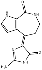 4-[(Z)-2-アミノ-1,5-ジヒドロ-5-オキソ-4H-イミダゾール-4-イリデン]-1,4,5,6,7,8-ヘキサヒドロピロロ[2,3-c]アゼピン-8-オン 化学構造式
