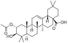 (2α,3β)- 2-(Acetyloxy)-3-hydroxy- olean-12-en-28-oic acid 结构式