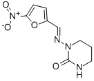 3,4,5,6-テトラヒドロ-1-[[(5-ニトロ-2-フラニル)メチレン]アミノ]-2(1H)-ピリミドン 化学構造式