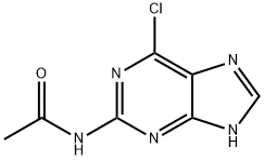 2-(アセチルアミノ)-6-クロロ-9H-プリン 化学構造式