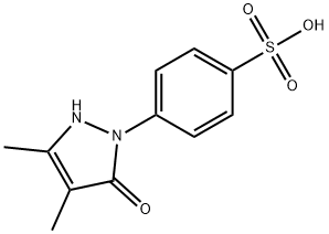 4-[(2,5-ジヒドロ-3,4-ジメチル-5-オキソ-1H-ピラゾール)-1-イル]ベンゼンスルホン酸 化学構造式