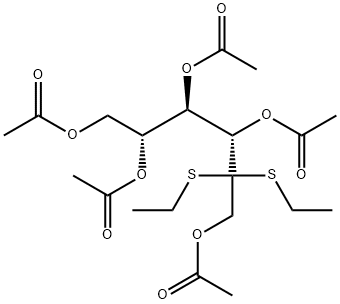 1-O,3-O,4-O,5-O,6-O-Pentaacetyl-D-fructose diethyl dithioacetal 结构式