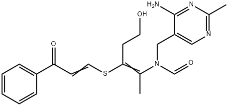 N-[(4-Amino-2-methyl-5-pyrimidinyl)methyl]-N-[2-[(2-benzoylvinyl)thio]-4-hydroxy-1-methyl-1-butenyl]formamide 结构式