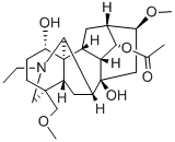 20-エチル-16β-メトキシ-4-(メトキシメチル)アコニタン-1α,8,14α-トリオール14-アセタート 化学構造式