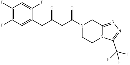 (2Z)-4-氧代-4-[3-(三氟甲基)-5,6-二氢-[1,2,4]三唑并[4,3-a]吡嗪-7-(8H)-基]-1-(2,4,5-三氟苯基)丁-2-酮, 764667-65-4, 结构式