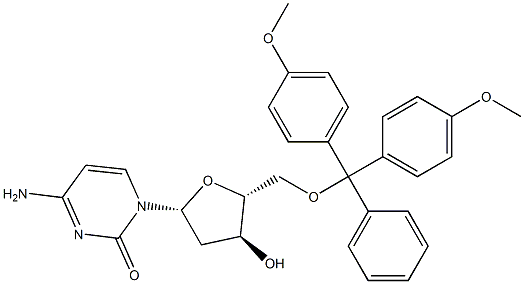 5′-O-(4,4′-ジメトキシトリチル)-2′-デオキシシチジン 化学構造式