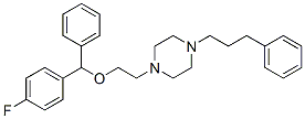 1-[2-[(4-フルオロフェニル)フェニルメトキシ]エチル]-4-(3-フェニルプロピル)ピペラジン 化学構造式