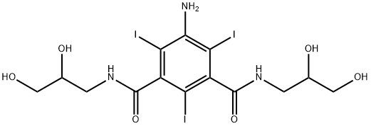 IOVERSOL RELATED COMPOUND A (5-アミノ-N,N'-ビス(2,3-ジヒドロキシプロピル)-2,4,6-トリヨードイソフタルアミド) 化学構造式