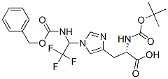 1-[1-[[(benzyloxy)carbonyl]amino]-2,2,2-trifluoroethyl]-N-(tert-butoxycarbonyl)-L-histidine Structure